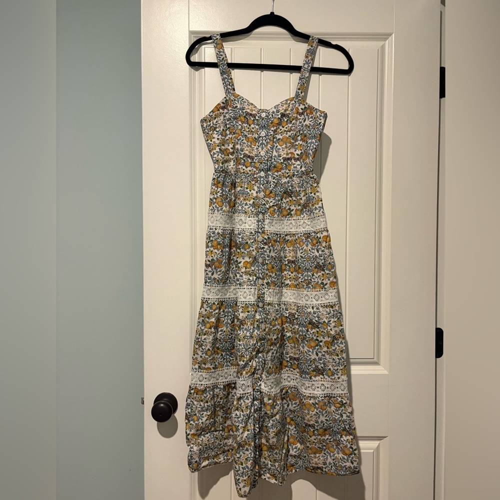 ANTONIO MELANI Blue and Yellow Floral Maxi Dress